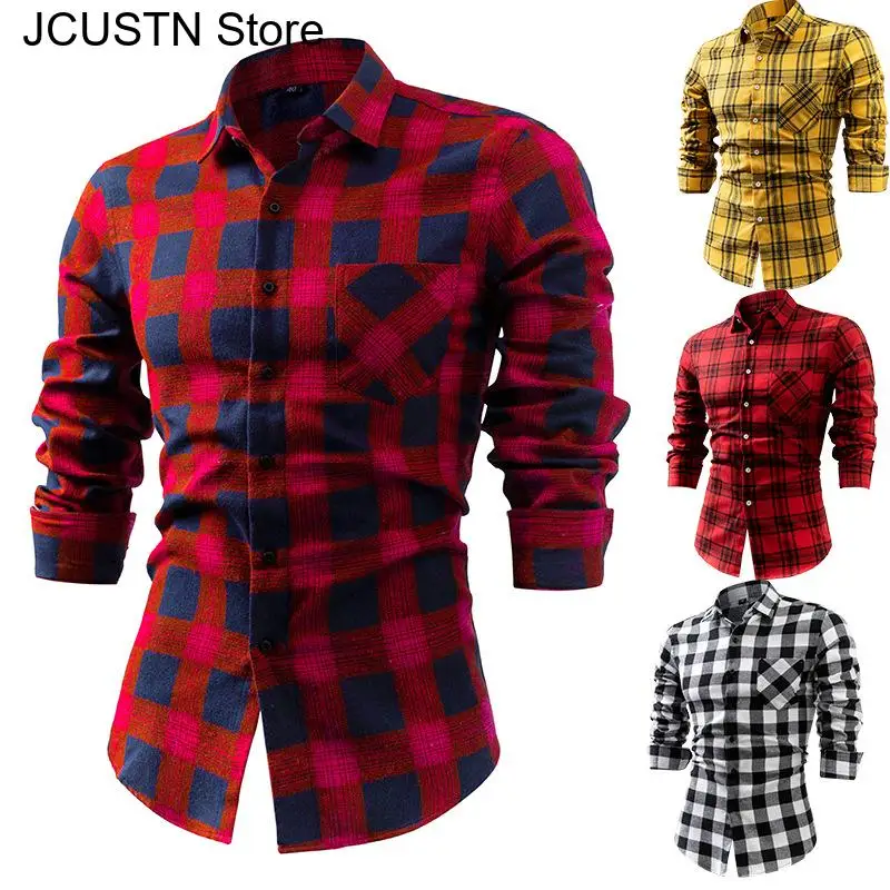 Men's Spring and Autumn New Leisure Long Sleeve Lapel Plaid Shirt Korean Style Loose Fit Casual Long Sleeve Blouses and Tops
Men's Spring and Autumn New Leisure Long Sleeve Lapel Plaid Shirt Korean Style Loose Fit Casual Long Sleeve Blouses and Tops