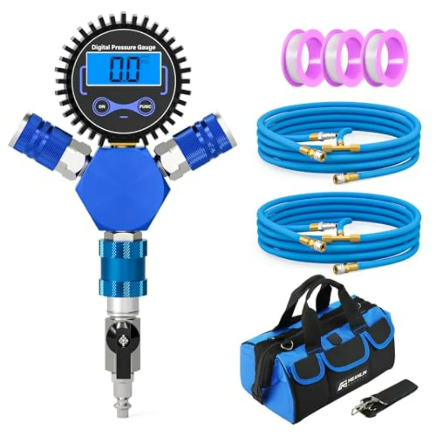 4 Tire Inflation Deflation System with Digital Tire Pressure Gauge Closed Flow Air Chuck for Car Trucks Off Road Vehicles Compa
4 Tire Inflation Deflation System with Digital Tire Pressure Gauge Closed Flow Air Chuck for Car Trucks Off Road Vehicles Compa
