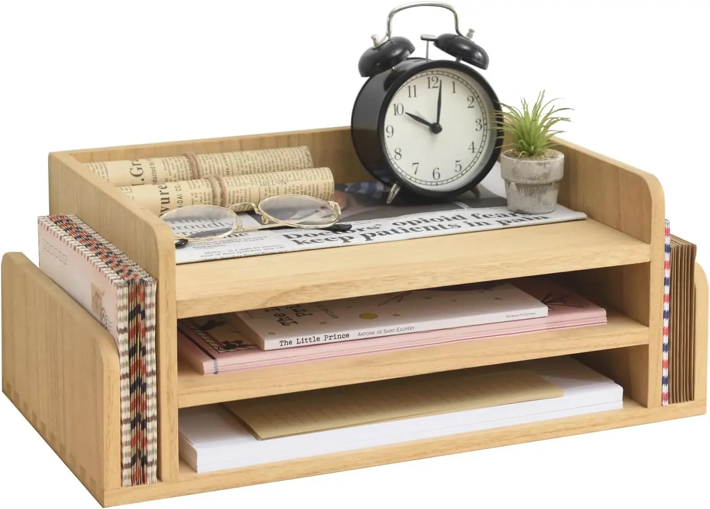 3-Tier Wooden Desktop Document Tray - Mail Sorter Organizer Rack for Office, Folders, Stationary & Desk Accessories
3-Tier Wooden Desktop Document Tray - Mail Sorter Organizer Rack for Office, Folders, Stationary & Desk Accessories