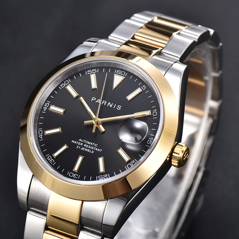 Parnis 39.5mm Gold Men's Mechanical Wristwatches Calendar Waterproof Sapphire Glass Luxury Automatic Watch For Men Gift Clock
Parnis 39.5mm Gold Men's Mechanical Wristwatches Calendar Waterproof Sapphire Glass Luxury Automatic Watch For Men Gift Clock