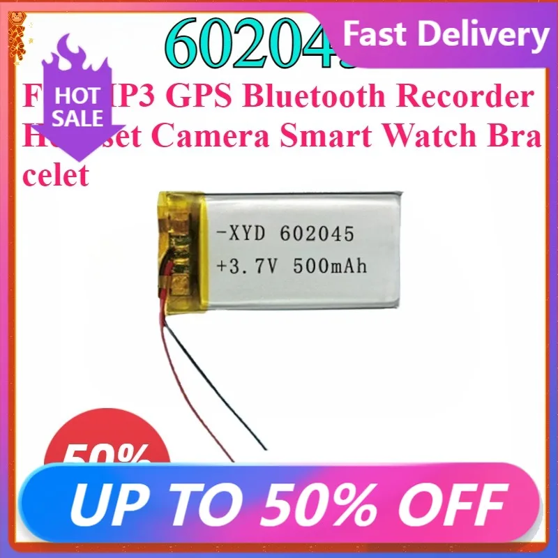 New 3.7V 500mAh Lipo Rechargeable Battery 602045 For MP3 GPS Bluetooth Recorder Headset Camera Smart Watch Bracelet
New 3.7V 500mAh Lipo Rechargeable Battery 602045 For MP3 GPS Bluetooth Recorder Headset Camera Smart Watch Bracelet