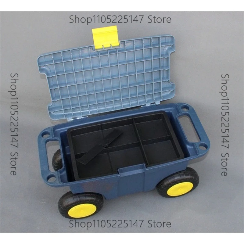 Movable toolbox, storage basket on wheels, basket with divider, seatable person, storage box grey
Movable toolbox, storage basket on wheels, basket with divider, seatable person, storage box grey