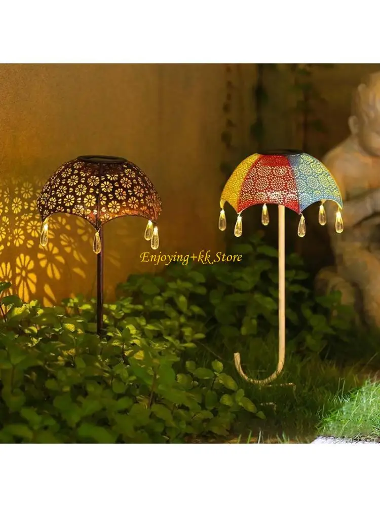 Q1JB Solar Umbrella Light Wrought Iron Hollow Projection Landscape Stake Lamp for Outdoor Garden Yard Waterproof Lantern Gift 
Q1JB Solar Umbrella Light Wrought Iron Hollow Projection Landscape Stake Lamp for Outdoor Garden Yard Waterproof Lantern Gift