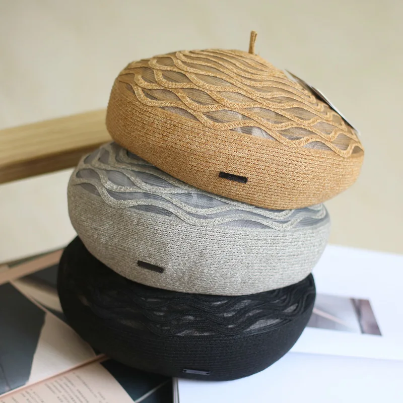 Japanese Vintage Style Mixed Color Straw Berets Women Woven Breathable Beret Hat Female Casual Painter Cap Fashion Painter Hat
Japanese Vintage Style Mixed Color Straw Berets Women Woven Breathable Beret Hat Female Casual Painter Cap Fashion Painter Hat