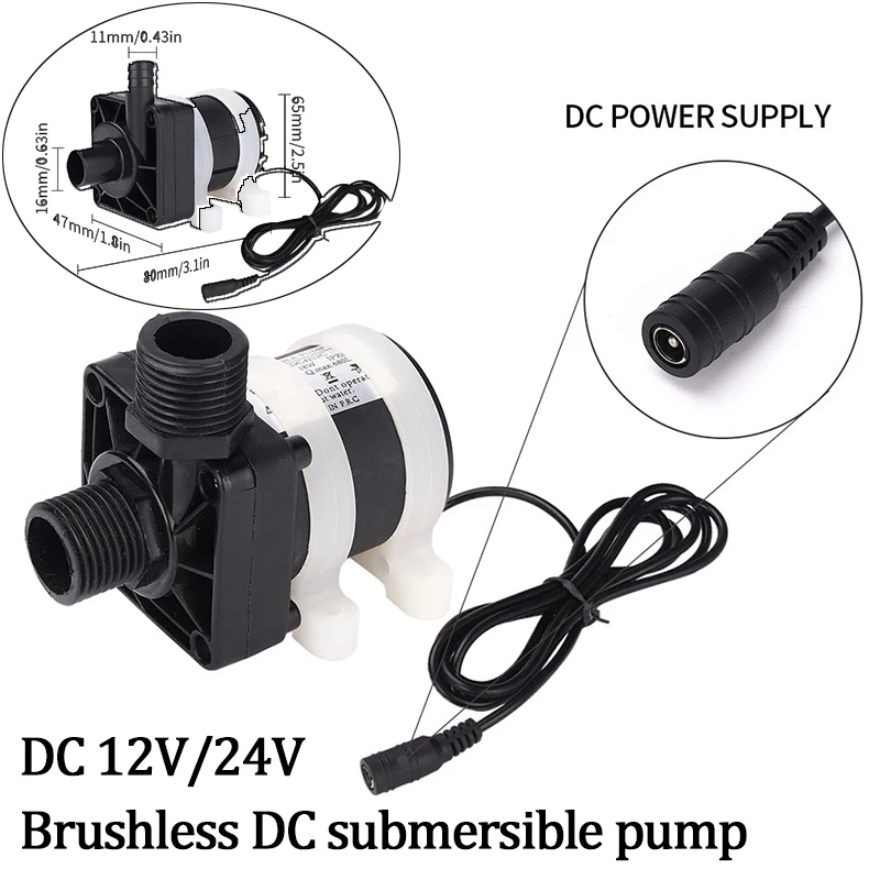 DC 12V 24V Silent Brushless Submersible Booster Pump IP68 1/2" Threaded - for Toilet Bath Fish Tank Solar Water Heater Garden
DC 12V 24V Silent Brushless Submersible Booster Pump IP68 1/2" Threaded - for Toilet Bath Fish Tank Solar Water Heater Garden