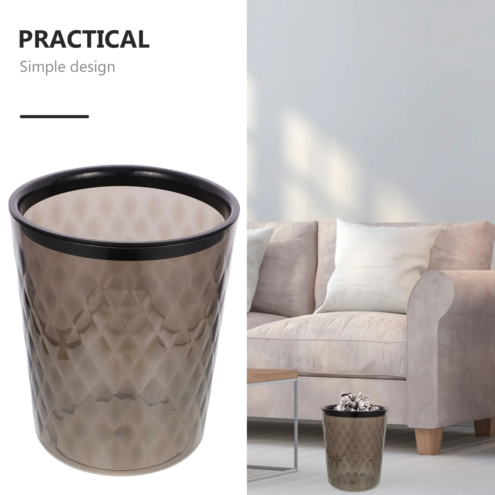 Transparent Garbage Can Modern Light Luxury PET Bathroom Bedroom Living Room Trash Bin Reusable Plastic Waste Bucket Black Small
Transparent Garbage Can Modern Light Luxury PET Bathroom Bedroom Living Room Trash Bin Reusable Plastic Waste Bucket Black Small