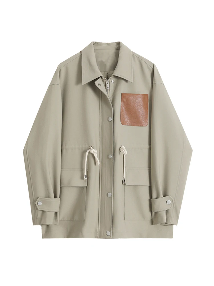 Women Vintage Patchwork Short Jacket Trendy Turn-down Collar PU Pocket Loose Casual Single Breasted Trend Thin Coat Autumn 2022
Women Vintage Patchwork Short Jacket Trendy Turn-down Collar PU Pocket Loose Casual Single Breasted Trend Thin Coat Autumn 2022