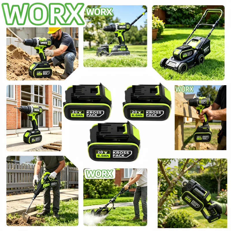 WORX 20V 5-Pin Li-ion Battery, 6000mAh 8000mAh High-Capacity Replacement for WA35 Series Cordless Tools,Rechg. Bat.
WORX 20V 5-Pin Li-ion Battery, 6000mAh 8000mAh High-Capacity Replacement for WA35 Series Cordless Tools,Rechg. Bat.