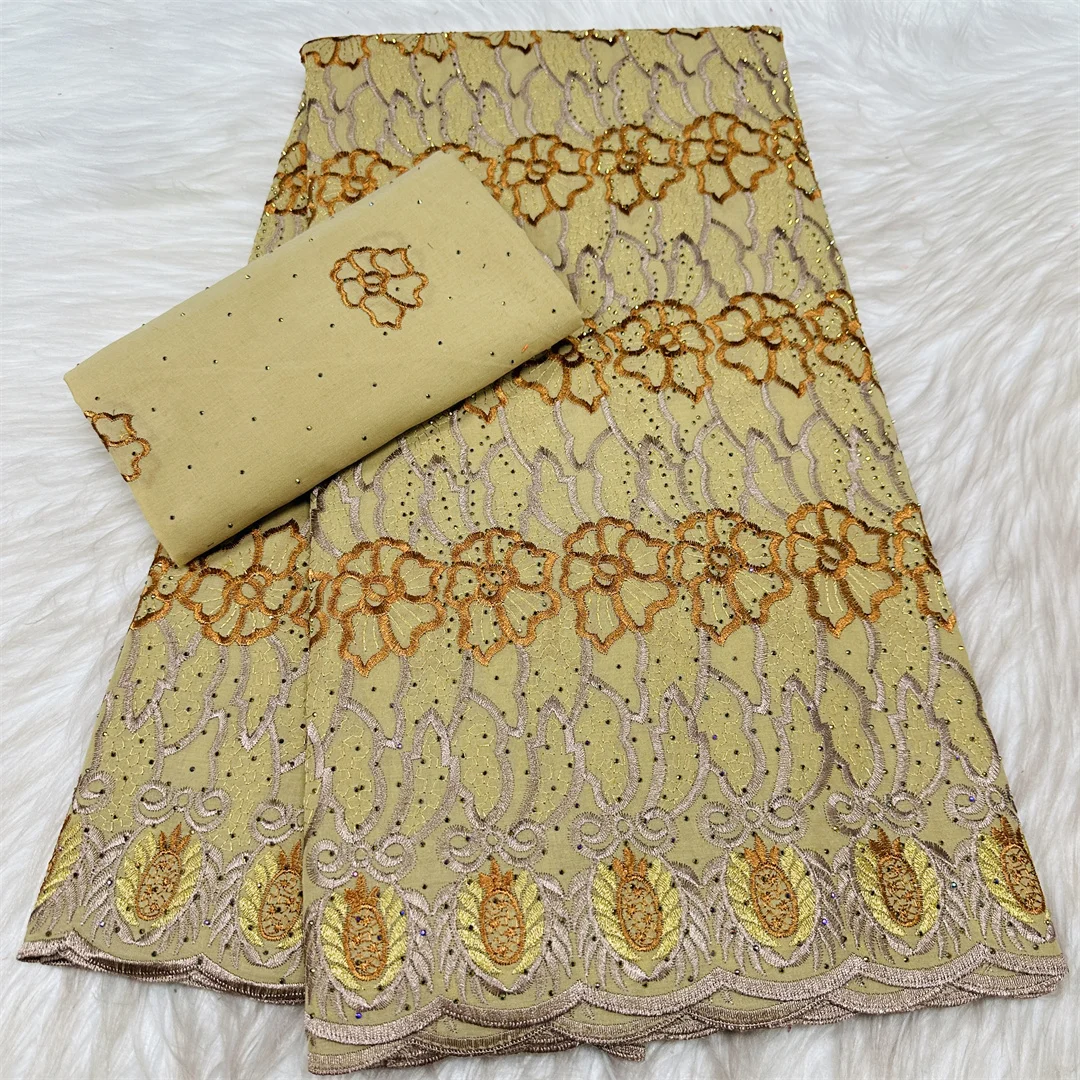 African Swiss Voile Lace Fabric 2026 With Stone High Quality Nigerian Cotton Lace Fabric 5+2 Yards For Wedding Party Dress Sew
African Swiss Voile Lace Fabric 2026 With Stone High Quality Nigerian Cotton Lace Fabric 5+2 Yards For Wedding Party Dress Sew