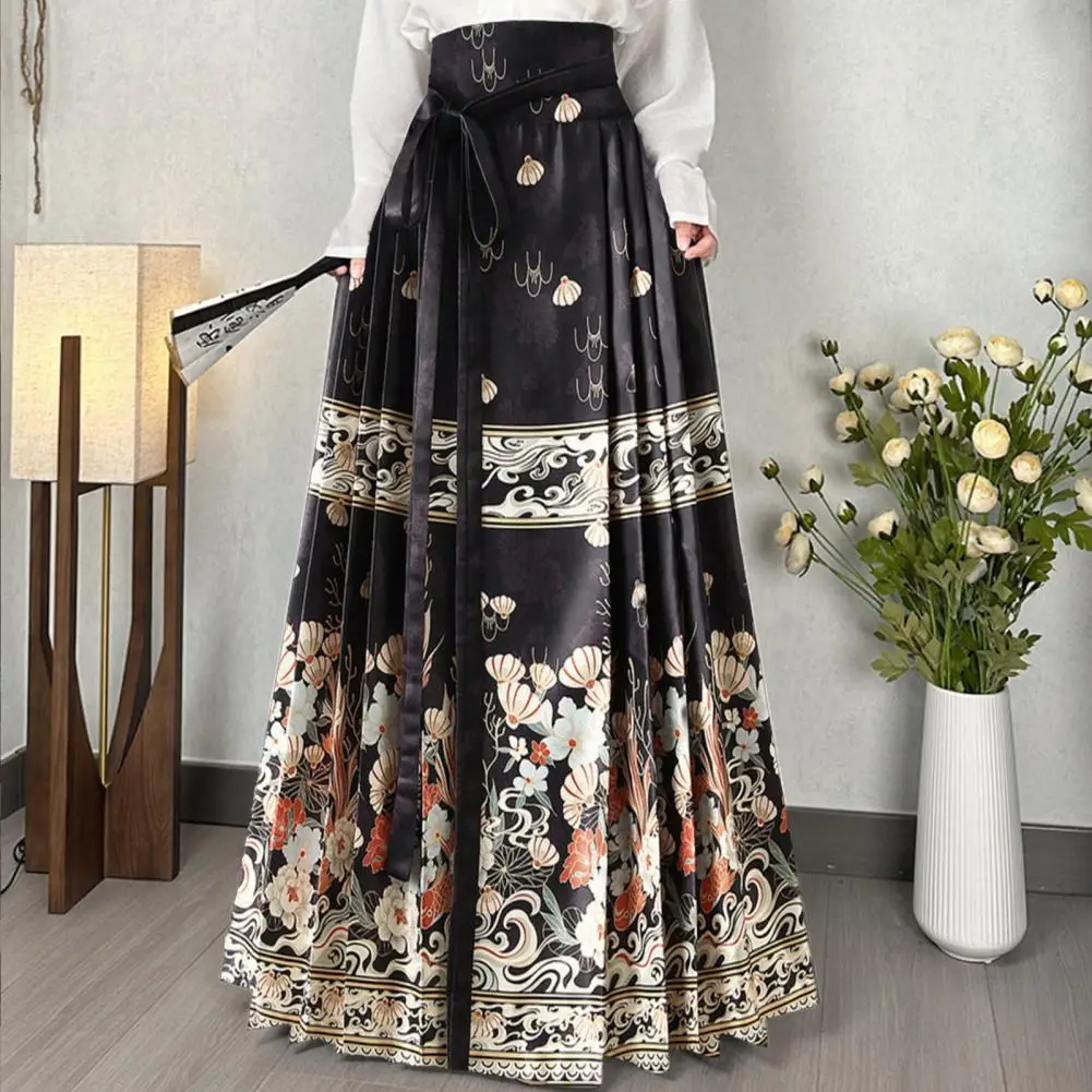 Horse-faced Skirt Elegant Vintage Chinese Ming Style Women Maxi Skirt with High Waist Floral Print Seft Tie for Hanfu for Women
Horse-faced Skirt Elegant Vintage Chinese Ming Style Women Maxi Skirt with High Waist Floral Print Seft Tie for Hanfu for Women