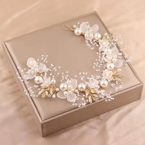Cute Princess Crown Headwear Flower Wreath Headband For Kids Bride Bridesmaid Wedding Holiday Photo Shooting Hair Accessories