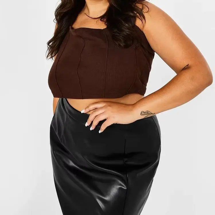 Women Matte Faux Leather Hem Side Split Plus Size Skirt High Waist PU Mini Skirt Ladies Large Size Summer Skirt Support Custom
Women Matte Faux Leather Hem Side Split Plus Size Skirt High Waist PU Mini Skirt Ladies Large Size Summer Skirt Support Custom