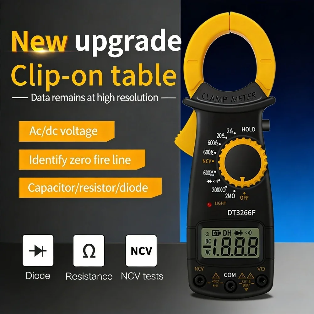 ANENG DT3266F Digital Clamp Meter Multimeter AC/DC Voltage Current Voltmeter Diode Resistance NCV Fire Wire Identifying Tester
ANENG DT3266F Digital Clamp Meter Multimeter AC/DC Voltage Current Voltmeter Diode Resistance NCV Fire Wire Identifying Tester