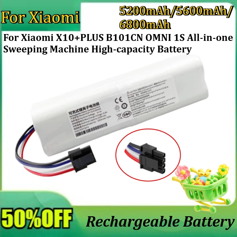 New 5200mAh/5600mAh/6800mAh Battery For Xiaomi X10+PLUS B101CN OMNI 1S All-in-one Sweeping Machine High-capacity Battery
New 5200mAh/5600mAh/6800mAh Battery For Xiaomi X10+PLUS B101CN OMNI 1S All-in-one Sweeping Machine High-capacity Battery