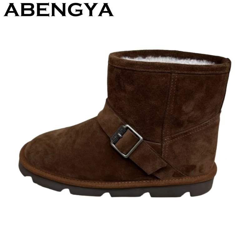 2025 Winter Warm Wool Lining Snow Boots For Women Thick Sole Suede Leather Plush Ankle Boots Female Casual Fur Short Botas Mujer
2025 Winter Warm Wool Lining Snow Boots For Women Thick Sole Suede Leather Plush Ankle Boots Female Casual Fur Short Botas Mujer