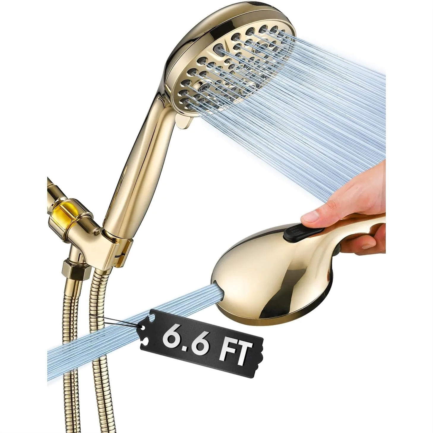 High Pressure 10 Setting Handheld Shower Head, 5" Detachable Spray with Power Wash for Tub, Tile & Pets, 79" Stainless Steel
High Pressure 10 Setting Handheld Shower Head, 5" Detachable Spray with Power Wash for Tub, Tile & Pets, 79" Stainless Steel