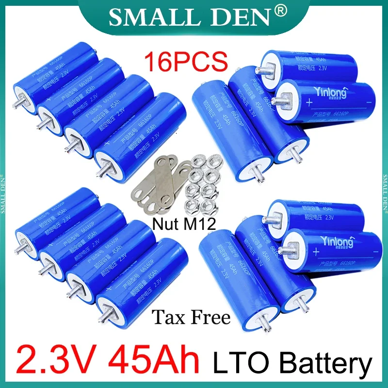 16PCS New 2.3V 45Ah 66160 Lithium Titanate LTO Battery DIY Solar speaker Boat Car Starter 0.2-0.3mΩ Original Yinlong 25000 cycle
16PCS New 2.3V 45Ah 66160 Lithium Titanate LTO Battery DIY Solar speaker Boat Car Starter 0.2-0.3mΩ Original Yinlong 25000 cycle