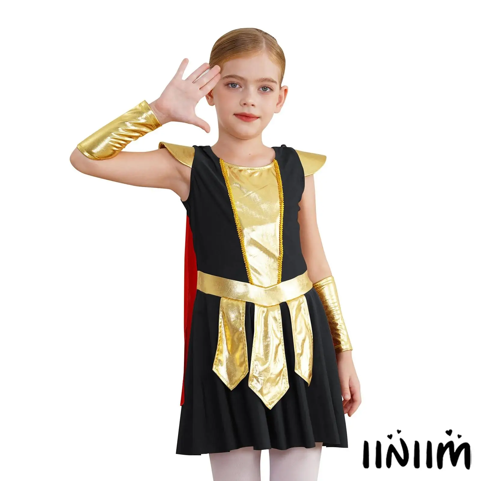 Kids Girl Halloween Ancient Roman Warrior Costume Medieval Soldier Gladiator Costume Historical Role Play Dress with Cape Outfit
Kids Girl Halloween Ancient Roman Warrior Costume Medieval Soldier Gladiator Costume Historical Role Play Dress with Cape Outfit