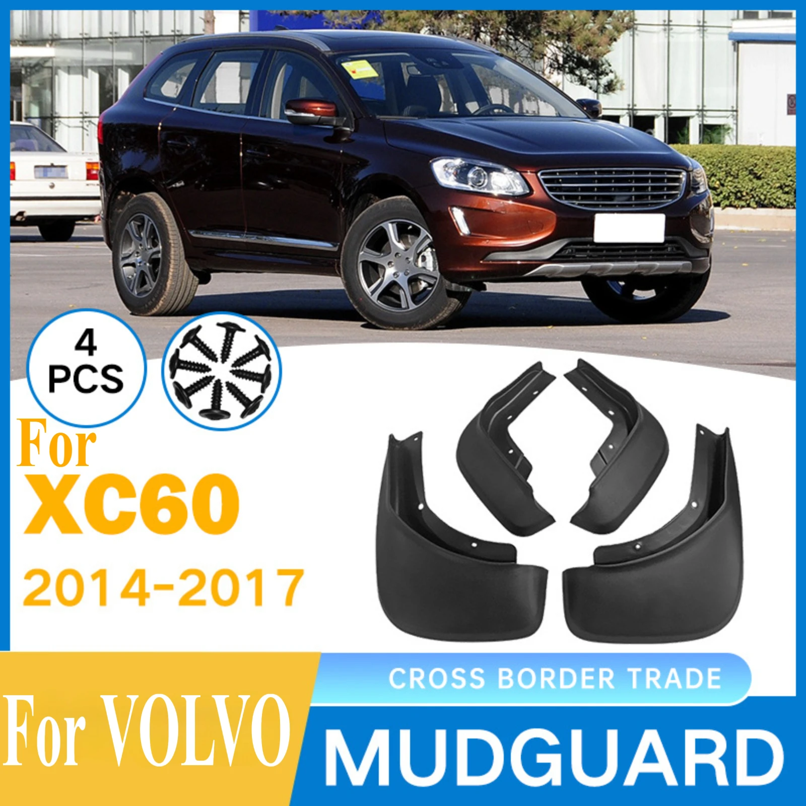 For 2014-2017 Volvo XC60 Fender Flares Mud Guards Anti-Splash Dirt-Proof Protector High-Quality Flexible Rubber Auto Parts
For 2014-2017 Volvo XC60 Fender Flares Mud Guards Anti-Splash Dirt-Proof Protector High-Quality Flexible Rubber Auto Parts