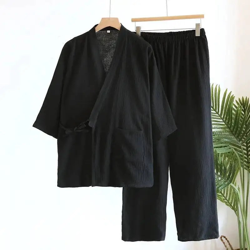 Халаты-кимоно большого размера с карманом и длинными брюками, комплект из 2 предметов, одежда для сна, хлопковые пижамы для мужчин
Халаты-кимоно большого размера с карманом и длинными брюками, комплект из 2 предметов, одежда для сна, хлопковые пижамы для мужчин