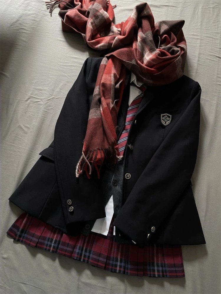 Spring Japanese Preppy Style Vintage 3 Piece Set Women JK Sweet Elegant Skirt Suit Female Necktie Korean Style Chic Outfits 2025
Spring Japanese Preppy Style Vintage 3 Piece Set Women JK Sweet Elegant Skirt Suit Female Necktie Korean Style Chic Outfits 2025