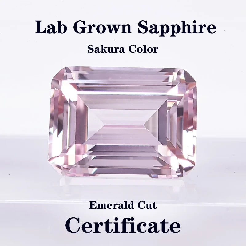 Lab Grown Sapphire Emerald Cut Sakura Color Charms Gemstone DIY Ring Necklace Earrings Main Materials with Certificate
Lab Grown Sapphire Emerald Cut Sakura Color Charms Gemstone DIY Ring Necklace Earrings Main Materials with Certificate