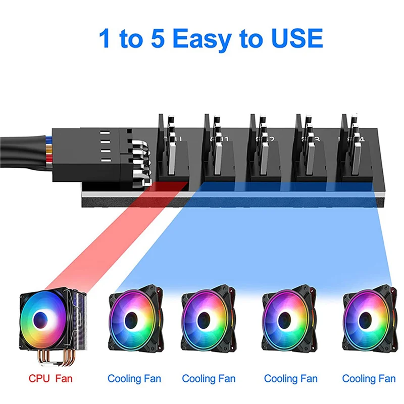 AP-8X PWM Fan Hub Splitter, 4 Pin Black Sleeved 5 Way PC CPU Cooling Case Fan Extension Splitter Adapter Cable 40Cm 
AP-8X PWM Fan Hub Splitter, 4 Pin Black Sleeved 5 Way PC CPU Cooling Case Fan Extension Splitter Adapter Cable 40Cm