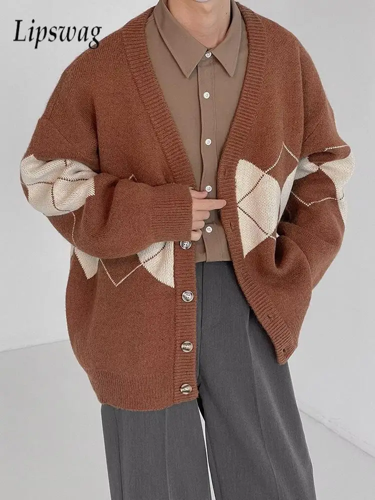 Trendy Button-up V Neck Sweater Jacket Mens Vintage Geometric Crochet Knitted Cardigans Men's Autumn Winter Casual Sweatercoats
Trendy Button-up V Neck Sweater Jacket Mens Vintage Geometric Crochet Knitted Cardigans Men's Autumn Winter Casual Sweatercoats