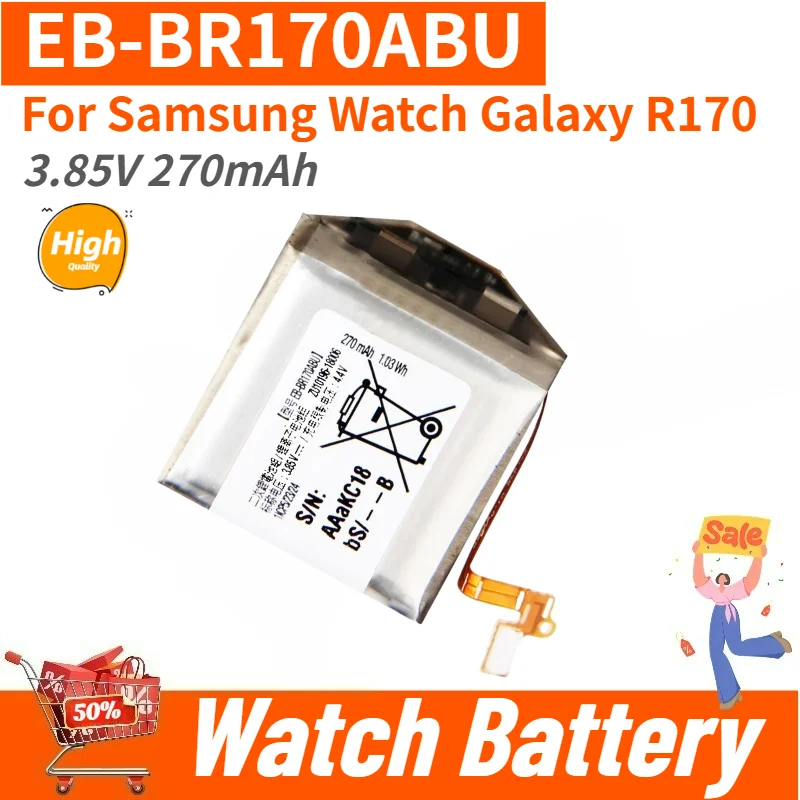 High Quality EB-BR170ABU Watch Battery 3.85V 270mAh For Samsung Watch Galaxy R170 Brand-New Replacement Battery
High Quality EB-BR170ABU Watch Battery 3.85V 270mAh For Samsung Watch Galaxy R170 Brand-New Replacement Battery