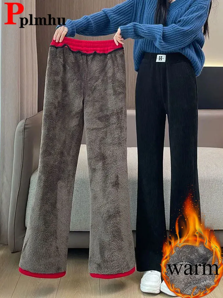 Winter Warm Slim Solid Flare Pants Women Elastic High Waist Fleece Lined Wide Leg Pantalones Casual Snow Wear Thicken Calca New
Winter Warm Slim Solid Flare Pants Women Elastic High Waist Fleece Lined Wide Leg Pantalones Casual Snow Wear Thicken Calca New
