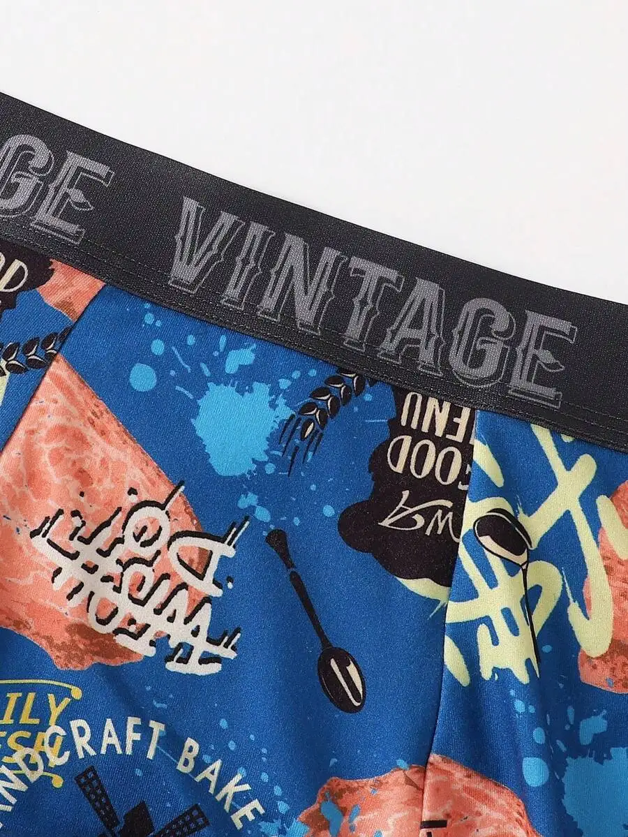 Mens Bread Print Boxer Shorts With Vintage Waistband
Mens Bread Print Boxer Shorts With Vintage Waistband