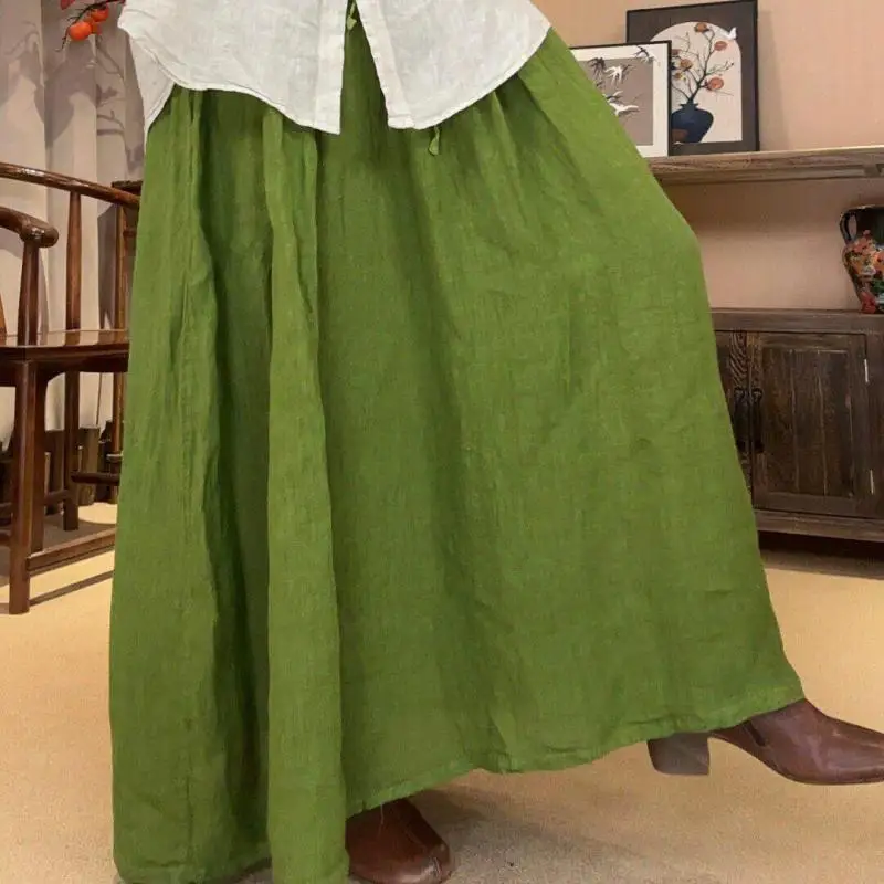 New Arrival Spring Summer Arts Style Women Elastic Waist Loose A-line Long Skirt High Quality Cotton Linen Ankle-length Skirts
New Arrival Spring Summer Arts Style Women Elastic Waist Loose A-line Long Skirt High Quality Cotton Linen Ankle-length Skirts