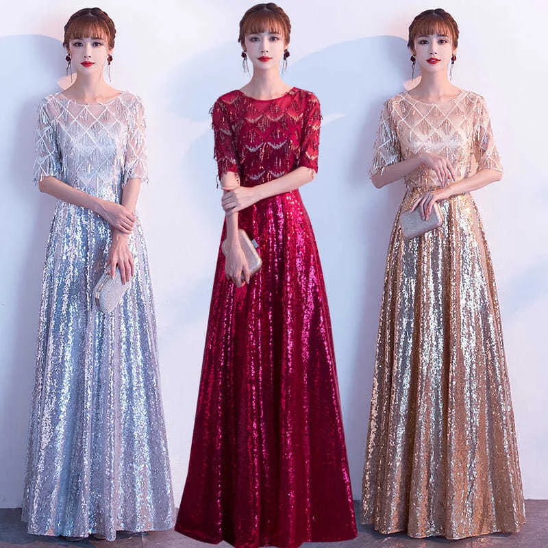 Женское платье Aodai в стиле ретро с коротким рукавом, элегантное платье с вышивкой и блестками, традиционное вьетнамское вечернее платье для свадебной вечеринки, Cheongsam
Женское платье Aodai в стиле ретро с коротким рукавом, элегантное платье с вышивкой и блестками, традиционное вьетнамское вечернее платье для свадебной вечеринки, Cheongsam