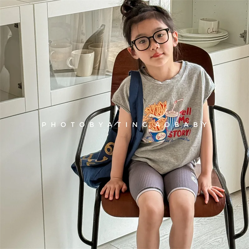 Summer Babys Girl Tank Top Cartoon Kid Girl Shirt French Fries Pattern Little Girls Vest Round Collar Infant Girl Sleeveless Tee
Summer Babys Girl Tank Top Cartoon Kid Girl Shirt French Fries Pattern Little Girls Vest Round Collar Infant Girl Sleeveless Tee