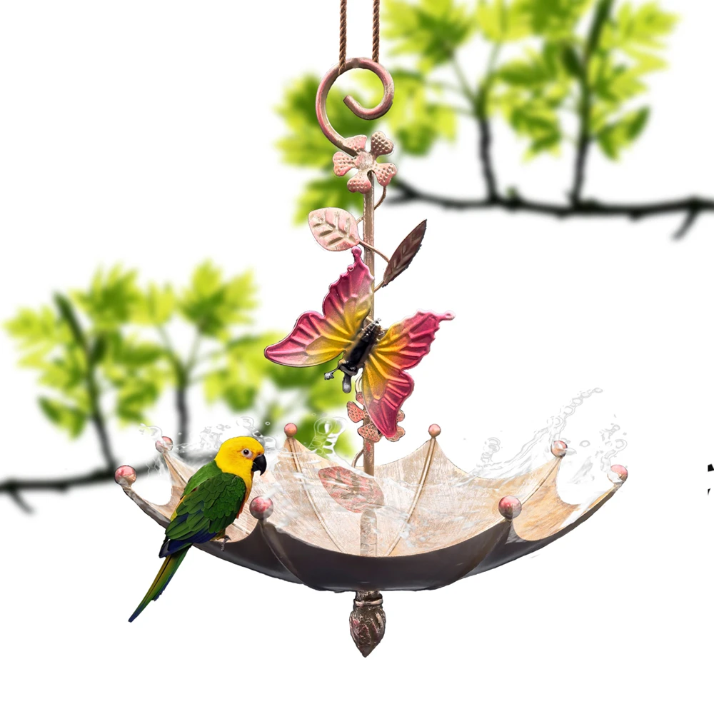 Antique Umbrella Shaped Metal Bird Food Tray, Outdoor Hanging Bird Bathtub And Food Bowl, Decorative Garden Yard Accessories
Antique Umbrella Shaped Metal Bird Food Tray, Outdoor Hanging Bird Bathtub And Food Bowl, Decorative Garden Yard Accessories