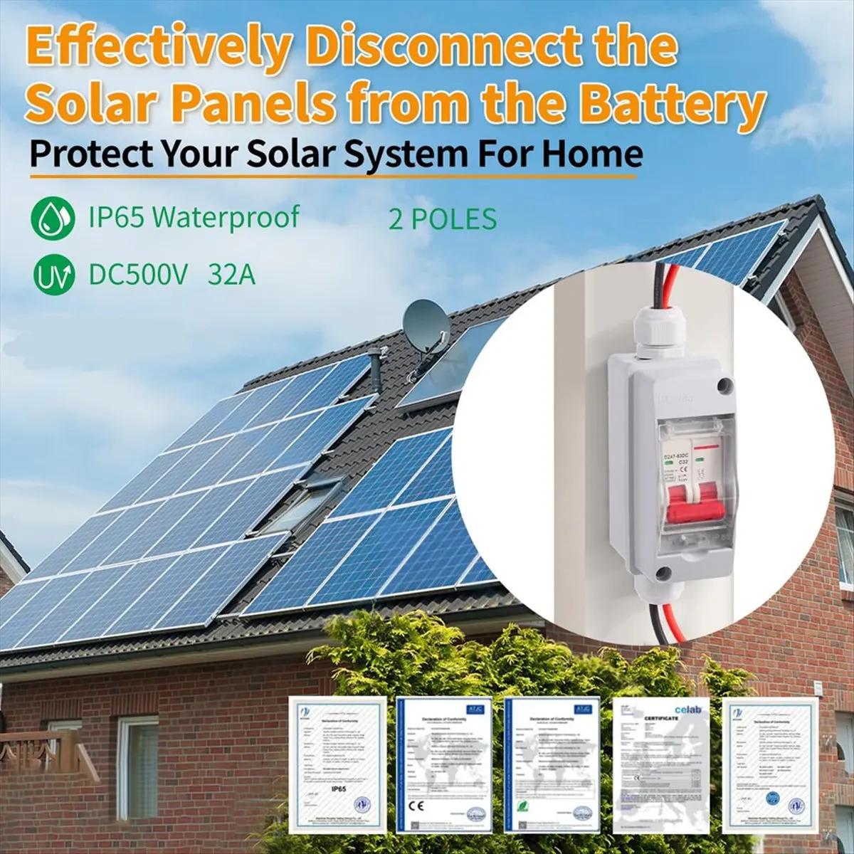 A56K Solar Panel Disconnect Switch DC 500V Solar Circuit Breaker Box 32Amp IP65 Waterproof Miniature Circuit Breaker Solar PV
A56K Solar Panel Disconnect Switch DC 500V Solar Circuit Breaker Box 32Amp IP65 Waterproof Miniature Circuit Breaker Solar PV