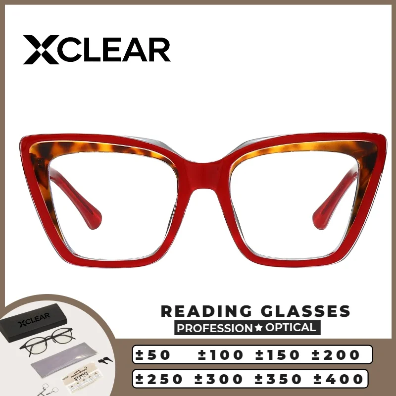 XCLEAR Reading Glasses for Women Vintage Retro Oversize Square Cat Eye Anti Reflective UV Protection Durable Stylish Eyeglasses
XCLEAR Reading Glasses for Women Vintage Retro Oversize Square Cat Eye Anti Reflective UV Protection Durable Stylish Eyeglasses