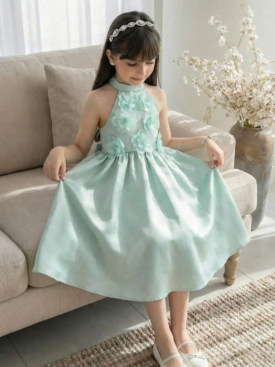 Halter Neck Sleeveless Floral Embellished A-Line Formal Dress
Halter Neck Sleeveless Floral Embellished A-Line Formal Dress