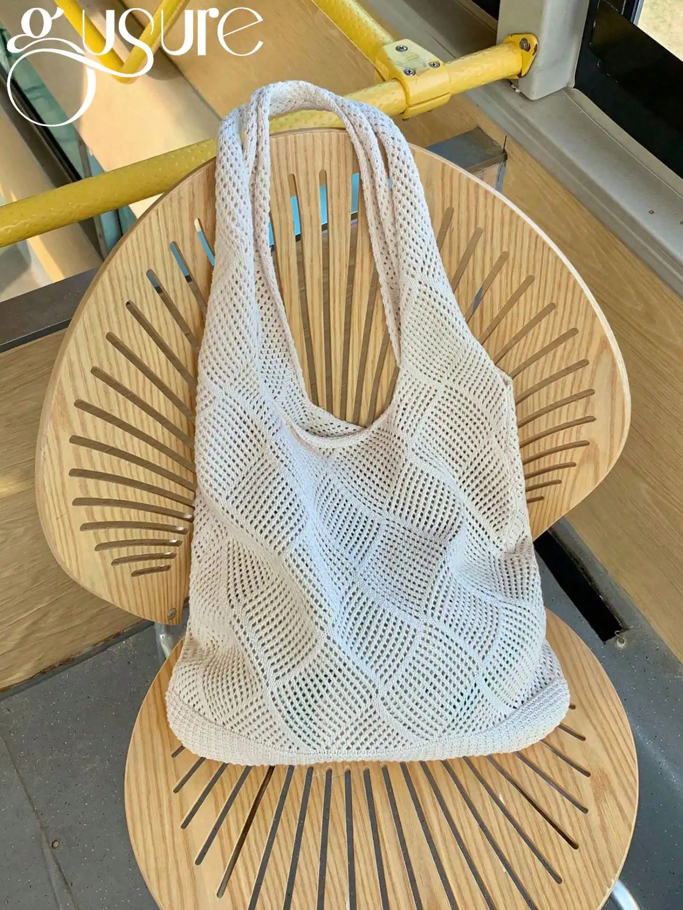 Женская легкая вязаная сетчатая сумка-тоут с геометрическим узором
Женская легкая вязаная сетчатая сумка-тоут с геометрическим узором