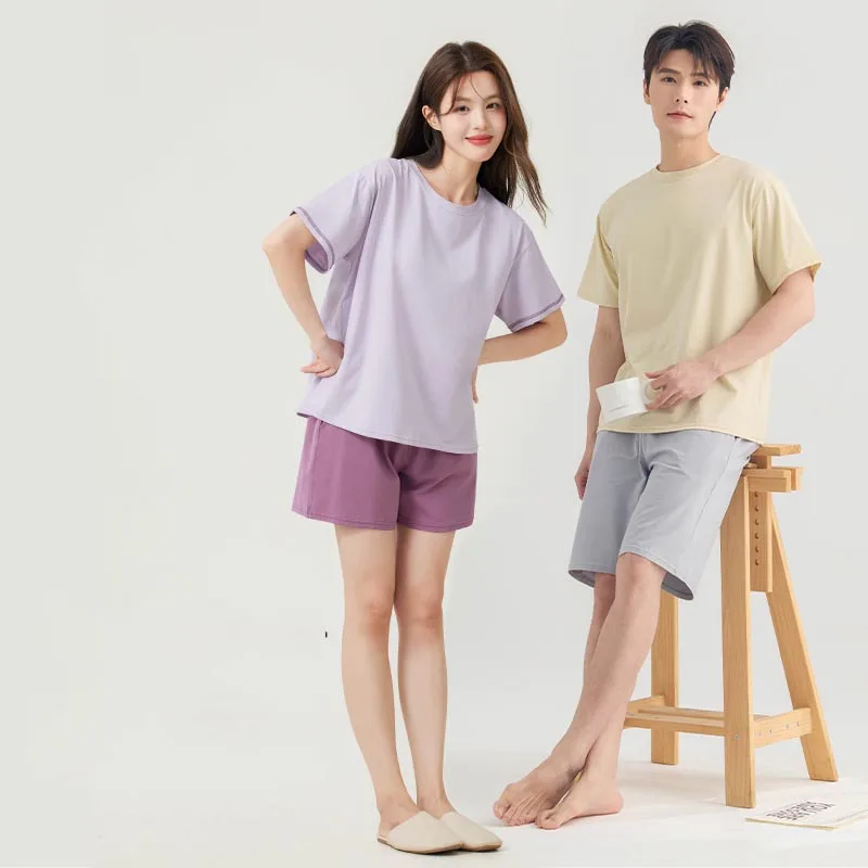 Summer Couple Pajamas Set Short-Sleeved Cotton Sleepwear Men And Women Pyjamas Comfortable Breathable Matching Outfit
Summer Couple Pajamas Set Short-Sleeved Cotton Sleepwear Men And Women Pyjamas Comfortable Breathable Matching Outfit
