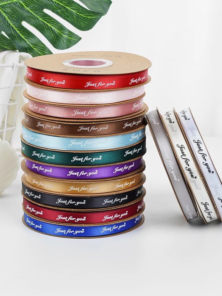 49yards /Lot 1cm Printed "Just for You" Polyester Ribbon Handmade Gift Packaging Belt for Wedding Decorations
49yards /Lot 1cm Printed "Just for You" Polyester Ribbon Handmade Gift Packaging Belt for Wedding Decorations