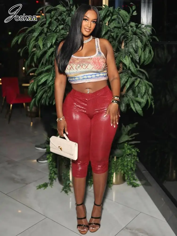 Joskaa Serpentine Print Red Cropped Trousers Women Hipster Sexy Elastic Waist Pencil Pants 2025 Party Club Bottoms Streetwear
Joskaa Serpentine Print Red Cropped Trousers Women Hipster Sexy Elastic Waist Pencil Pants 2025 Party Club Bottoms Streetwear