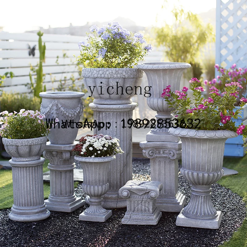 European garden Roman column courtyard flower pot base balcony terrace decoration outdoor pillar ornament
European garden Roman column courtyard flower pot base balcony terrace decoration outdoor pillar ornament
