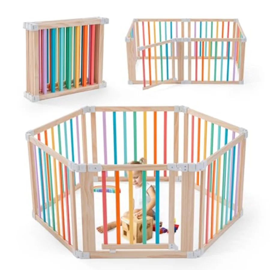 Baby Wooden Playpen Foldable Shape and Size Adjustable Playpen for Toddler and Babies Wood Baby Play Yard with Locking Gate Lar
Baby Wooden Playpen Foldable Shape and Size Adjustable Playpen for Toddler and Babies Wood Baby Play Yard with Locking Gate Lar