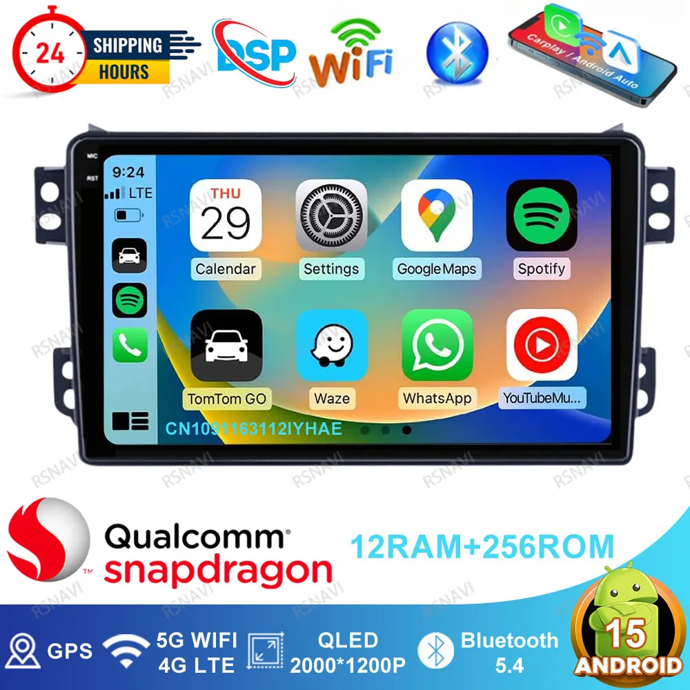 Автомобильный радиоприемник Android 15 для SUZUKI Splash Ritz OPEL Agila 2008-2012 DSP QLED BT Navigation Wireless Carplay Auto DVD 4G LTE Stereo
Автомобильный радиоприемник Android 15 для SUZUKI Splash Ritz OPEL Agila 2008-2012 DSP QLED BT Navigation Wireless Carplay Auto DVD 4G LTE Stereo