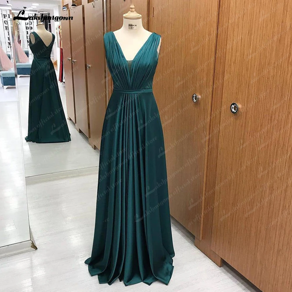 Simple V Neck Satin Evening Dresses Sexy Pleat Cocktail Party Gowns robes Prom Party Gowns Formal robes de soirée
Simple V Neck Satin Evening Dresses Sexy Pleat Cocktail Party Gowns robes Prom Party Gowns Formal robes de soirée