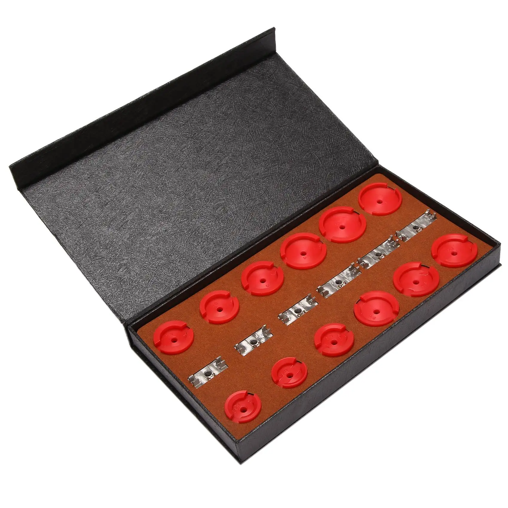 18 Pcs/Set Strong Aluminum Alloy Watch Bezel Dies Set for OMG Constellation Crystal Case Press Red
18 Pcs/Set Strong Aluminum Alloy Watch Bezel Dies Set for OMG Constellation Crystal Case Press Red