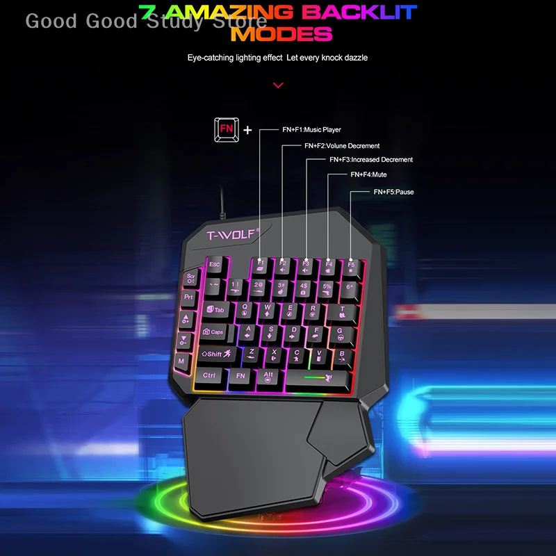 Компактная игровая клавиатура для одной руки с RGB-подсветкой, ультратонкая проводная 35, эргономичная клавиатура, портативный мини-игровой контроллер
Компактная игровая клавиатура для одной руки с RGB-подсветкой, ультратонкая проводная 35, эргономичная клавиатура, портативный мини-игровой контроллер