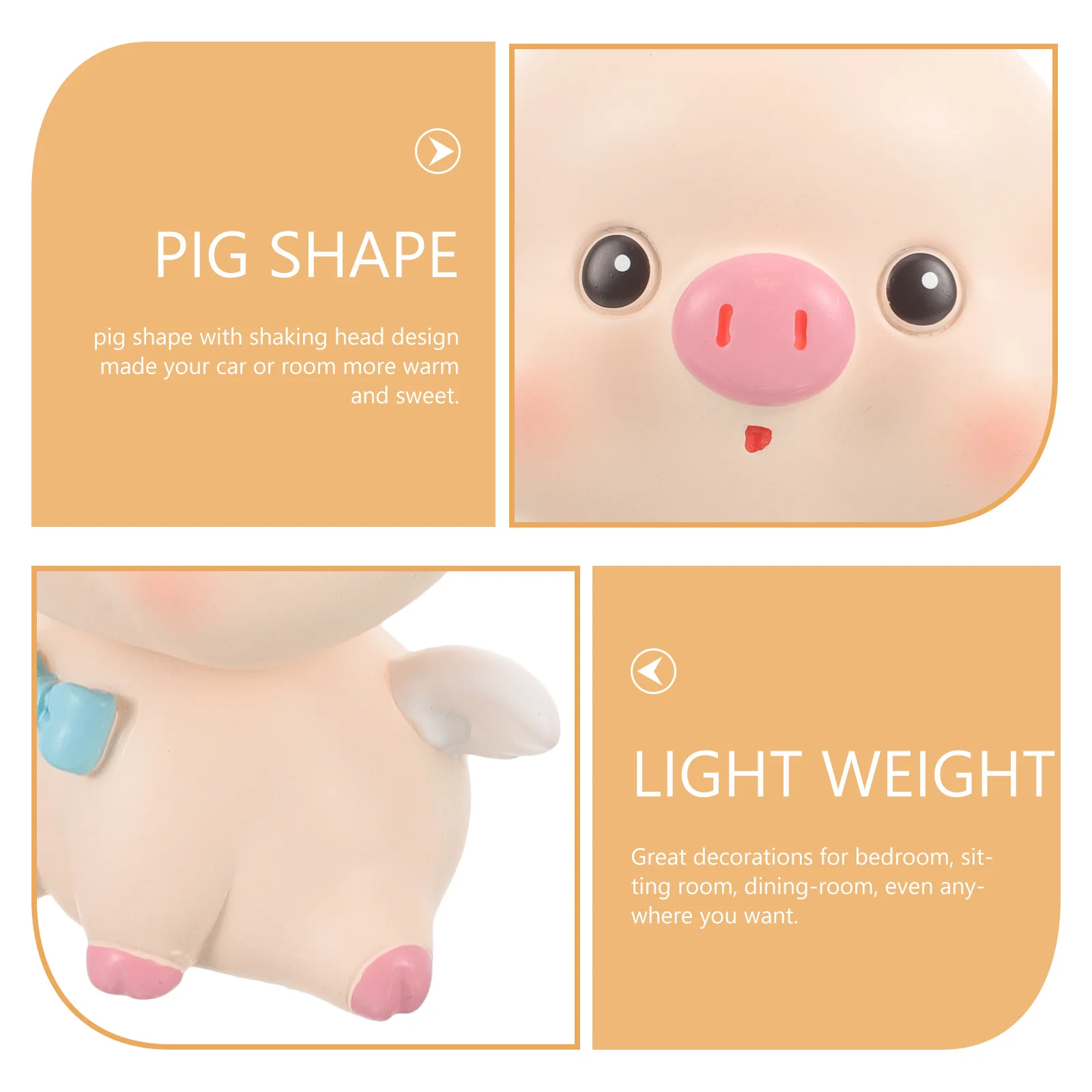 1Pcs Shaking Head Resin Pig Desktop Decor Car Interior Ornament Home Bedroom Dining Room Dashboard Accessory Gift for Kids
1Pcs Shaking Head Resin Pig Desktop Decor Car Interior Ornament Home Bedroom Dining Room Dashboard Accessory Gift for Kids