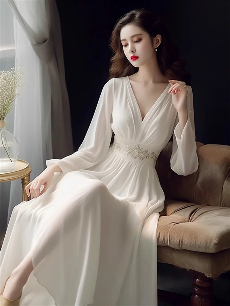 Tea Break Stunning Fairy Chiffon Embroidered Waist Dress Summer Seaside Vacation Style Waist Cinching Temperament Long Skirt WLF
Tea Break Stunning Fairy Chiffon Embroidered Waist Dress Summer Seaside Vacation Style Waist Cinching Temperament Long Skirt WLF